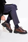Shoetyle - Kahverengi Hakiki Deri Bağcıklı Erkek Günlük Ayakkabı 115-K534 thumbnail 1