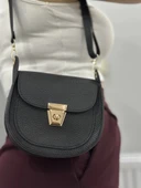 Klasik kapaklı siyah cilt çanta - 6