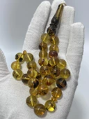 Su Damlası Doğal Kaya Damla Kehribar Tesbih 11mm 30,31 Gram - 3