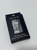 Kelebek Temalı 925 Ayar Gümüş Göbek Piercing Küpe - 2