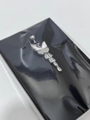 Kelebek Temalı 925 Ayar Gümüş Göbek Piercing Küpe - 3