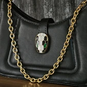 Serpenti Detaylı Zincir Askılı Mini Omuz Çantası - 3