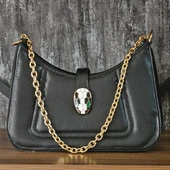 Serpenti Detaylı Zincir Askılı Mini Omuz Çantası - 1