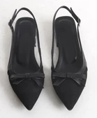 Feles Fiyonk Dantel Detaylı Arkası Açık Kadın Babet Ayakkabı thumbnail 5