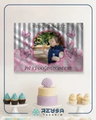 Pembe Kelebek Temalı Doğum Günü Afişi 35X50 cm thumbnail 2