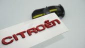 Citroen C3 C4 C5 B7 Bagaj Parlak Kırmızı ABS 3M 3D Yazı Logo Ambl thumbnail 1