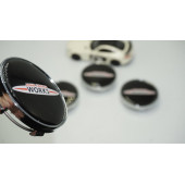 Mini John Cooper Works Logo Gümüş Siyah Jant Göbeği Kapak Seti - 1
