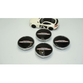 Mini John Cooper Works Logo Gümüş Siyah Jant Göbeği Kapak Seti - 2