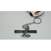 DK Ford Mustang Kobra Shelby GT500 Logo Krom Metal Çift Yön Anahtarlık - 3