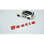 DK Tuning Volkswagen Beetle Bagaj Kırmızı ABS Yazı Logo Amblem - 2