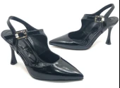 Feles Matiko Toka Detaylı Arkası Açık Stiletto Kadın Topuklu Ayakkabı - 1