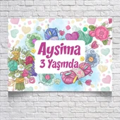 Çiçek Temalı Doğum Günü Afişi 35X50 cm - 1