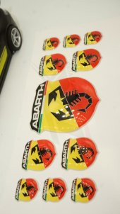 Fiat Abarth Logo 3M 3D Damla Silikon Torpido Bagaj Çamurluk Logo - 5