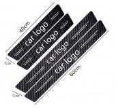 Jaguar Logo Karbon Fiber Deri Kapı Eşiği Dekoratif Koruyucu Şerit thumbnail 3