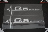 Audi Q5 Motor Sport Kelebek Cam Sticker 2 Li Set - 4