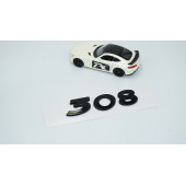DK Tuning Peugeot 308 Bagaj 3M 3D Parlak Siyah ABS Logo Amblem - 2