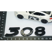 DK Tuning Peugeot 308 Bagaj 3M 3D Parlak Siyah ABS Logo Amblem - 4