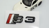 DK Tuning S3 Siyah Gri Kırmızı Bagaj Logo Audi İle Uyumlu - 4