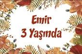 Sarı Yapraklar Temalı Doğum Günü Afişi 35X50 cm - 1