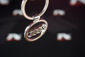 Audi Halka Logo Krom Metal Çift Yön Anahtarlık - 1