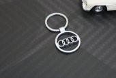 Audi Halka Logo Krom Metal Çift Yön Anahtarlık - 5
