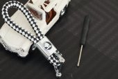 Skoda Logo Stil Hasır Desen Anahtarlık - 6