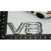 DK V8 Çamurluk Yanı 3M 3D Krom Metal 3M 3D Logo Amblem Seti - 4