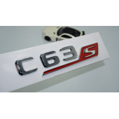 DK Tuning C 63S Bagaj Krom Kırmızı ABS 3M 3D Yazı Logo Benz İle Uyumlu - 1
