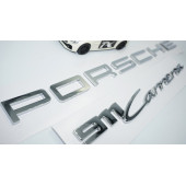 DK Tuning Porsche 911 Carrera 3M Gümüş Krom Bagaj Logo Seti thumbnail 4