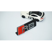 DK Tuning R8 Gümüş Kırmızı 3D Ön Panjur Logo Audi İle Uyumlu - 2