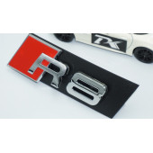 DK Tuning R8 Gümüş Kırmızı 3D Ön Panjur Logo Audi İle Uyumlu - 3