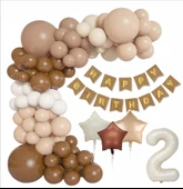 KRAFT GOLD BANNER 2 YAŞ FOLYO YILDIZLI 30 BALON KONSEPT DOĞUM GÜNÜ SETİ thumbnail 1