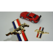 Mustang Koşan At Çamurluk Yanı 3M 3D Gold Metal Logo Amblem Seti - 1