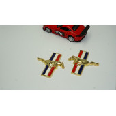 Mustang Koşan At Çamurluk Yanı 3M 3D Gold Metal Logo Amblem Seti - 2