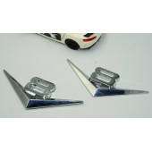 DK V8 3M 3D Çamurluk Yanı Krom Metal Yazı Logo Seti - 3