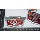 DK Tuning V8 Çamurluk Yanı Yeni Versiyon Krom Metal Logo Amblem Seti thumbnail 5