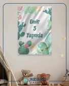 Mutlu Kaktüsler Temalı Doğum Günü Afişi 35X50 cm thumbnail 3