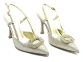 Feles Taş Toka Detaylı Arkası Açık Stiletto Kadın Topuklu Ayakkabı thumbnail 5