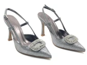 Feles Taş Toka Detaylı Arkası Açık Stiletto Kadın Topuklu Ayakkabı thumbnail 10