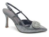 Feles Taş Toka Detaylı Arkası Açık Stiletto Kadın Topuklu Ayakkabı thumbnail 3