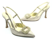 Feles Taş Toka Detaylı Arkası Açık Stiletto Kadın Topuklu Ayakkabı thumbnail 2