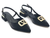 Feles V Toka Detaylı Arkası Açık Kadın Babet Ayakkabı thumbnail 5