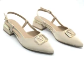 Feles V Toka Detaylı Arkası Açık Kadın Babet Ayakkabı thumbnail 3