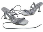 Feles Bilekten Bağlamalı Taş Detaylı Topuklu Kadın Abiye Ayakkabı thumbnail 2