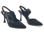 Feles Okitam Toka Detaylı Arkası Açık Stiletto Kadın Topuklu Ayakkabı - 2