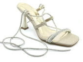 Feles Bilekten Bağlamalı Taş Detaylı Topuklu Kadın Abiye Ayakkabı thumbnail 11