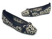 Feles Leopar Triko Küt Burun Kadın Babet Ayakkabı thumbnail 3