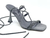 Feles Bilekten Bağlamalı Taş Detaylı Topuklu Kadın Abiye Ayakkabı thumbnail 5