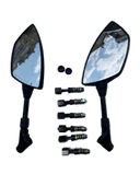 Motosiklet Ayna 426 Mavi Şeritli Üniversal 8-10 mm Uyumlu Marka Model Fark Etmez - 3