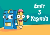 kalem ve defter teamlı doğum günü afişi 50X70 cm - 1